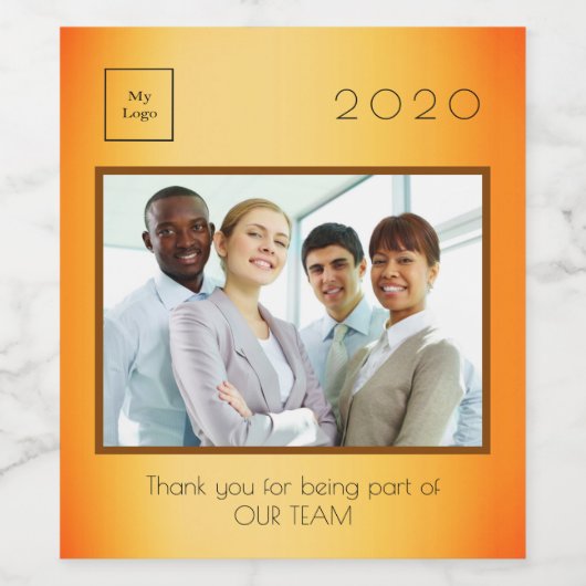 Business Companyのロゴ写真感謝していお客様の金ゴールド賞 ワインラベル (シングルラベル)