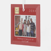 Business Companyのロゴ感謝していの写真 ガラスオーナメント (正面左)