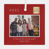 Business Companyのロゴ感謝していの写真 ガラスオーナメント (裏面)