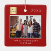 Business Companyのロゴ感謝していの写真 セラミックオーナメント (裏面)