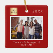 Business Companyのロゴ感謝していの写真 セラミックオーナメント (正面)