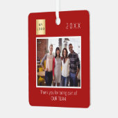 Business Companyのロゴ感謝していの写真 メタルオーナメント (正面左)