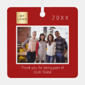 Business Companyのロゴ感謝していの写真 メタルオーナメント (正面)