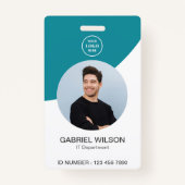 Business Companyカスタムのロゴ写真の従業員ID バッジ (正面)