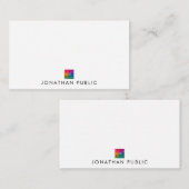 Business Companyロゴここに名前のシンプル ノートカード (正面/裏面)