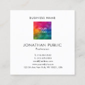 Business Companyロゴのアップロードプロフェッショナル スクエア名刺 (裏面)