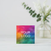 Business Companyロゴのアップロードプロフェッショナル スクエア名刺 (スタンド正面)