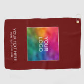 Business Companyロゴのアップロード文字濃い赤 ゴルフタオル (横)