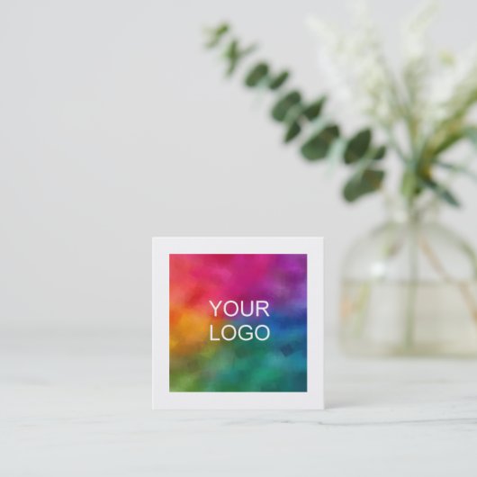 Business Companyロゴの追加モダンエレガントテンプレート スクエア名刺 (スタンド正面)