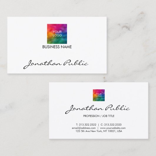 Business Companyロゴはこちらモダントップテンプレート 名刺 (正面/裏面)