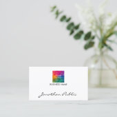 Business Companyロゴはこちらモダントップテンプレート 名刺 (スタンド正面)