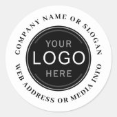 Business Companyロゴブランドの写真パーソナライズされた ラウンドシール (正面)