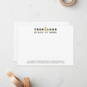 Business Companyロゴプロフェッショナル白 ノートカード (正面/裏面インサイチュ)