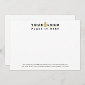 Business Companyロゴプロフェッショナル白 ノートカード (正面/裏面)