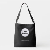 Business Companyロゴモダンブラック クロスボディバッグ (裏面)