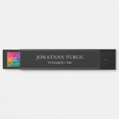 Business Companyロゴ名エレガントHere Black Long サインプレート (正面)