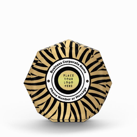 Business Companyロゴ金ゴールドブラックパーソナライゼーション フォトブロック (正面)