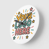 Business, Company, Advertising Your Logo Here ラウンド壁時計 (傾斜)