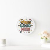 Business, Company, Advertising Your Logo Here ラウンド壁時計 (ホーム)