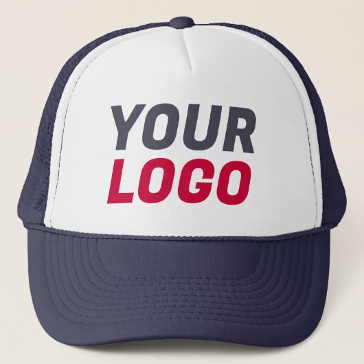 Business Company Logoカスタム Navy、Red、White キャップ (正面)