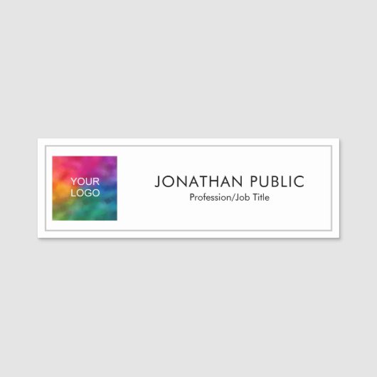 Business Company Logo従業員スタッフのクルーのアップロード 名札 (正面)