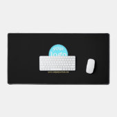 Business Company Logo 企業の Office Black金ゴールド デスクマット (キーボード&マウス)