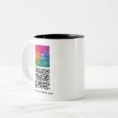 Business Company Logo Template QR Code Scannable ツートーンマグカップ (正面左)