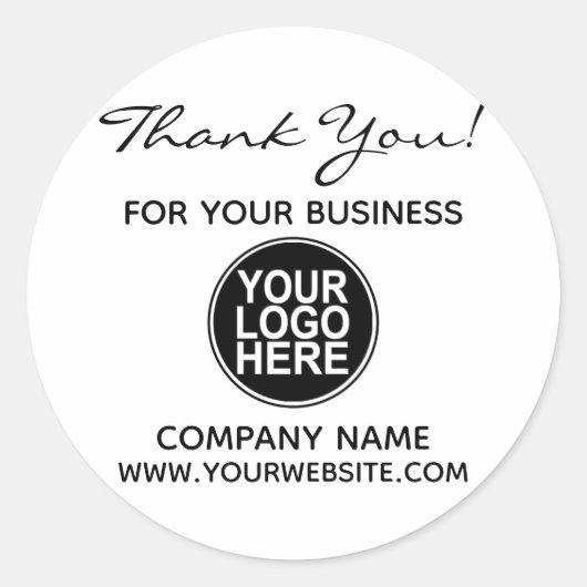 Business Company Thank Youカスタム Logo ラウンドシール (正面)