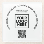 Business Conference Custom Logo QR Code  ガラスコースター (正面)