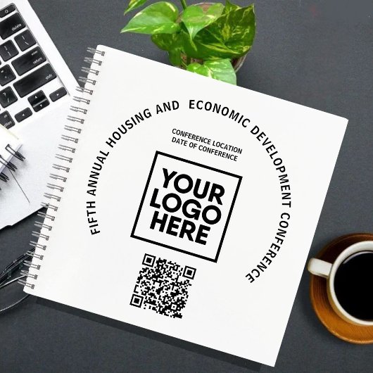 Business Conference Custom Logo QR Code  ノートブック
