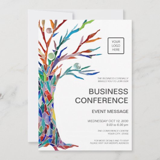 Business Conference Event Logo 招待状 (正面)