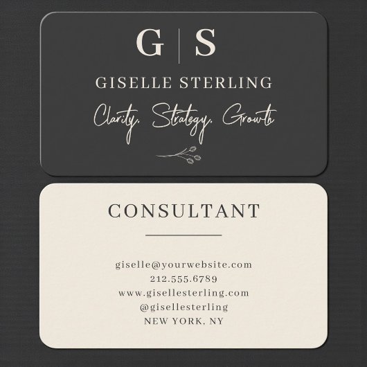 Business Consultant Black Professional 名刺