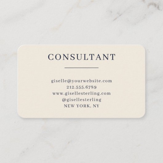 Business Consultant Navy Blue 名刺 (裏面)