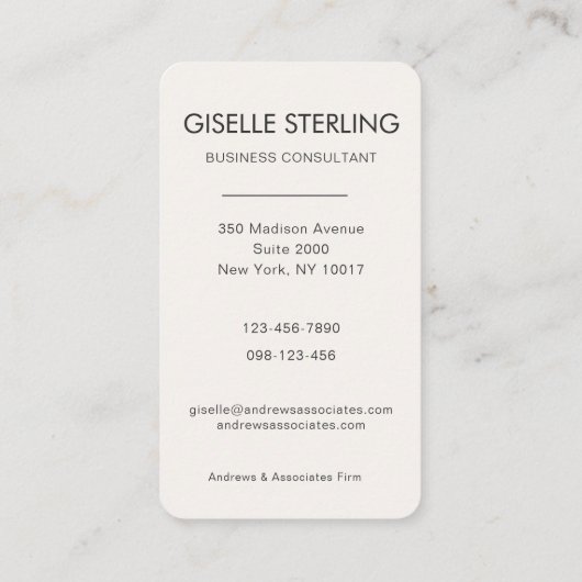 Business Consultant Professional Photo 名刺 (裏面)