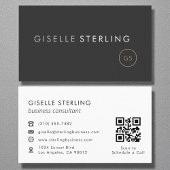 Business Consultant QR Code Luxury Black  名刺