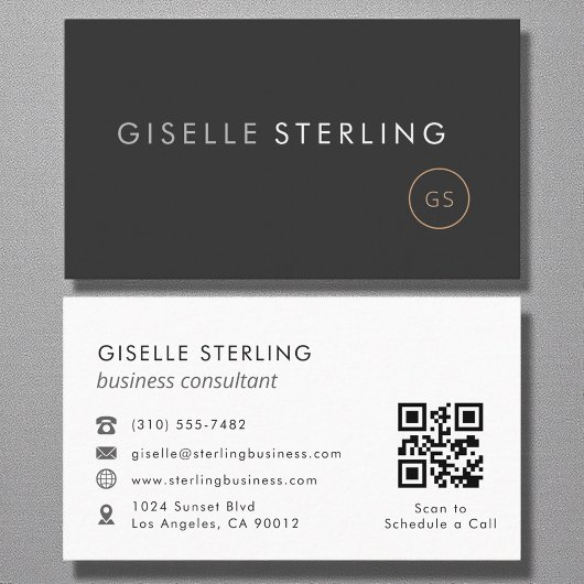 Business Consultant QR Code Luxury Black  名刺