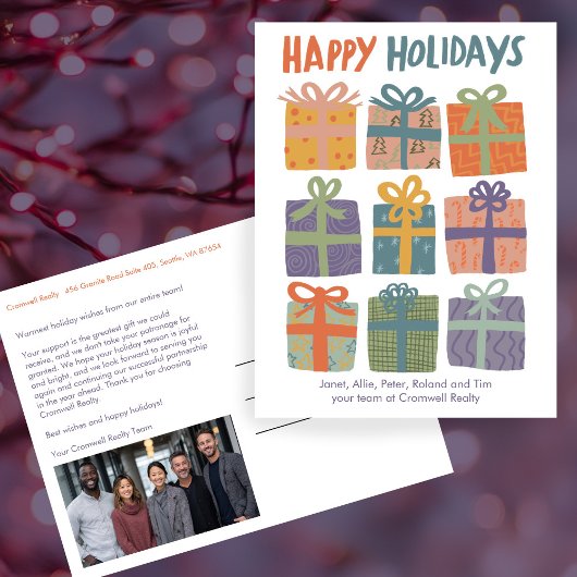 Business Corporate Christmas Holiday CUSTOM Photo  ポストカード