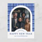 Business Corporate Holiday Plaid CUSTOM Arch PHOTO ポストカード (正面)