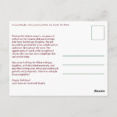 Business Corporate Holiday Plaid CUSTOM Arch PHOTO ポストカード (裏面)