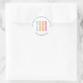 Business Custom Logo Company White Round Stickers ラウンドシール (バッグ)