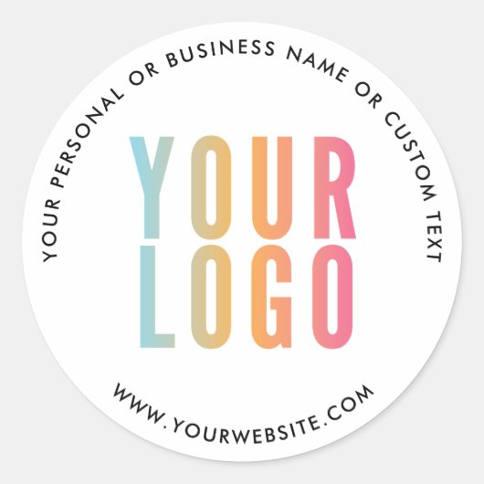 Business Custom Logo Company White Round Stickers ラウンドシール (正面)