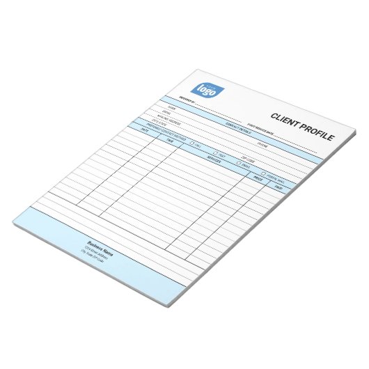 Business Customer Client Profile Sheet Notepad ノートパッド (アングル)