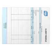 Business Customer Client Profile Sheet Notepad ノートパッド (正面)