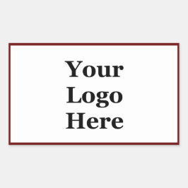Business Dark 赤と白 Your Logoテンプレート 長方形シール
