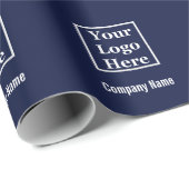 Business Dark Midnight Blueロゴ会社名 ラッピングペーパー (ロールコーナー)