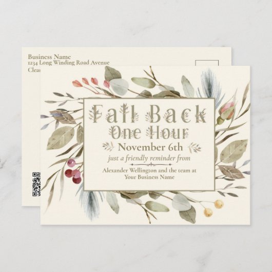 Business Daylight Savings Time Postcard ポストカード (正面/裏面)