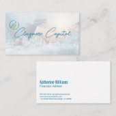 Business Deal Hand Shake | Financial Charts 名刺 (正面/裏面)