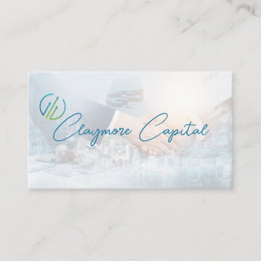 Business Deal Hand Shake | Financial Charts 名刺 (正面)