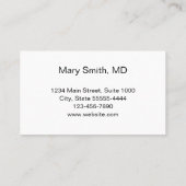 Business Doctor's Officeアポイントメントリマインダーカード 予約カード (裏面)