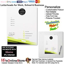 Business Electric Lime Logo Company Name Signature レターヘッド